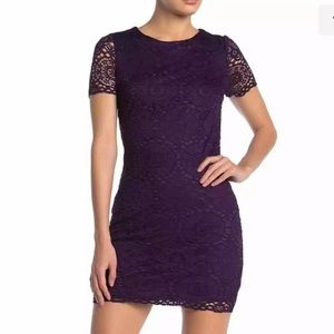 NEW Blackberry Dress lace with full lining and short sleeves Sz 8 Purple